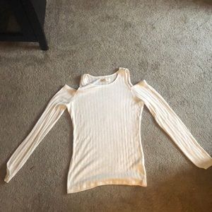 white Hollister off shoulder sweater